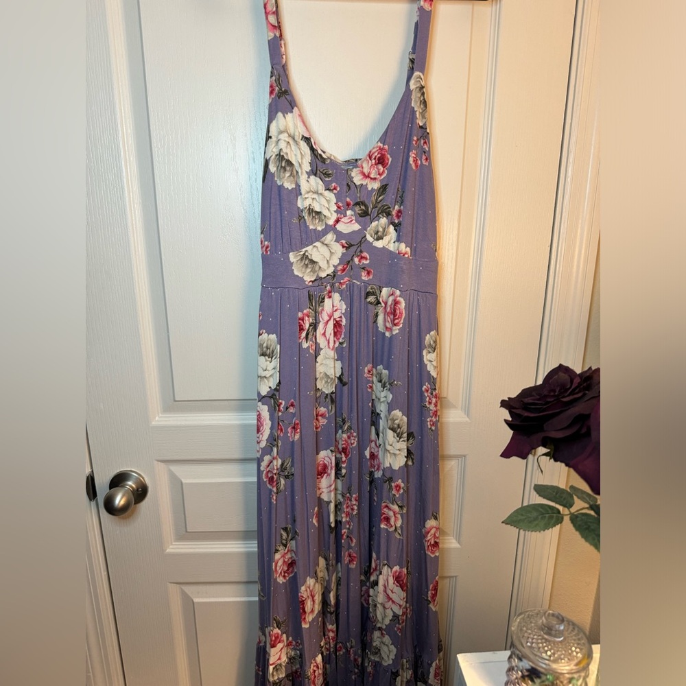 Purple Floral Maxi Dress
